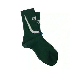 CHAMPION SOCKS WOMENS S/M FITS 6-10 ATHLETIC ALL-SPORT CREW DARK GREEN